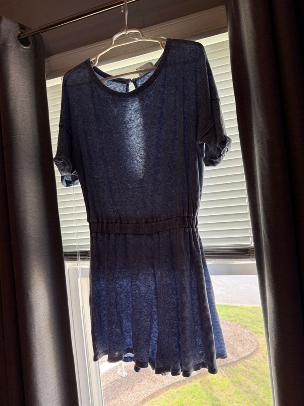 Fantastic Fawn Navy Short-Sleeve Waist-Defined Mini Dress